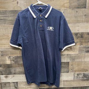 Notre Dame Fighting Irish Vantage Vintage Blue Polo Cotton Mens Large